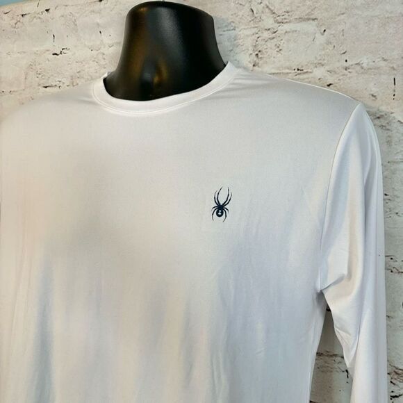 Spyder Active Base Layer Long Sleeve White Shirt Mens Crew Neck Size Small - Picture 2 of 5